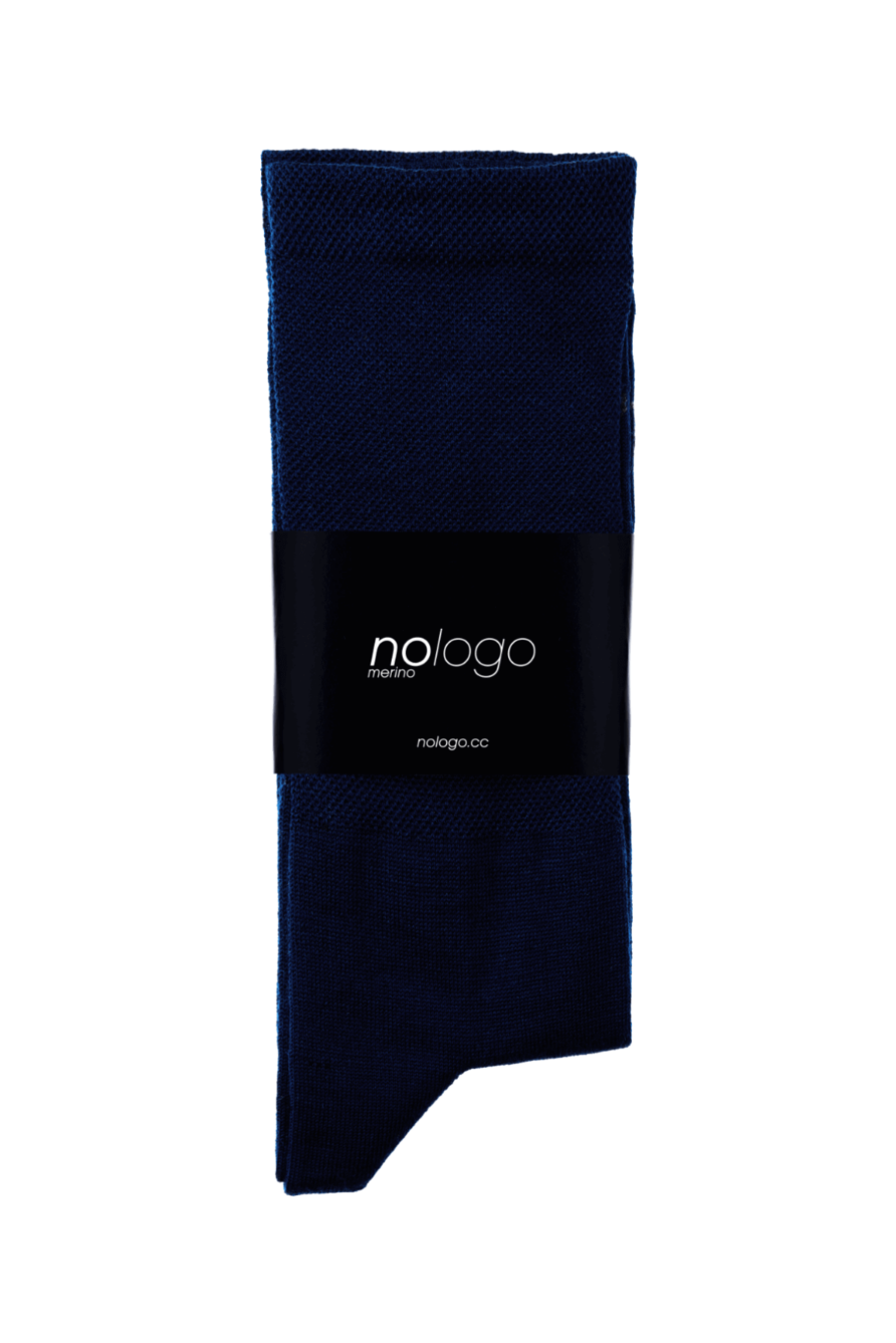 nologo merino dark blue cycling socks product photo
