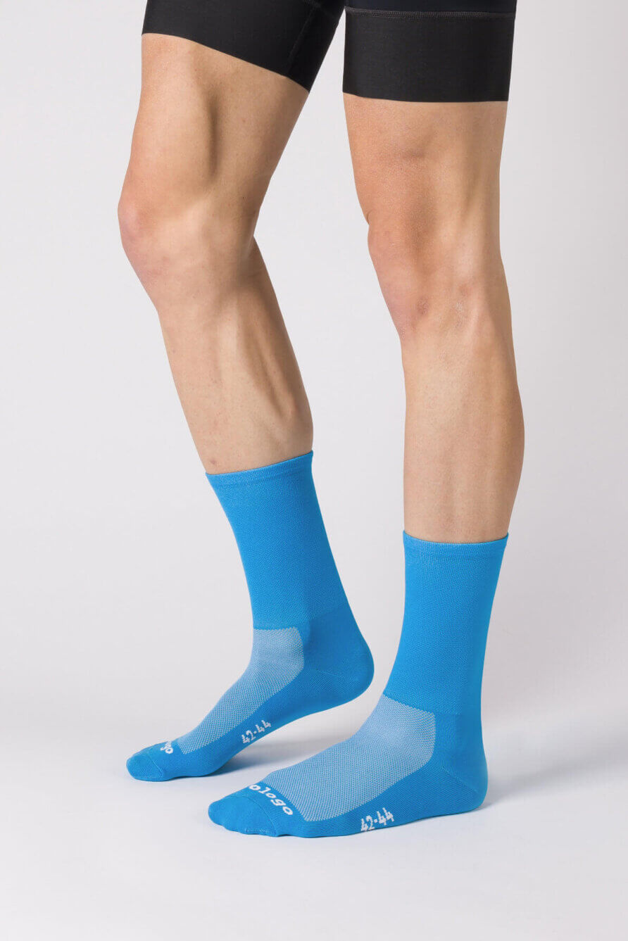 nologo classic blue cycling socks