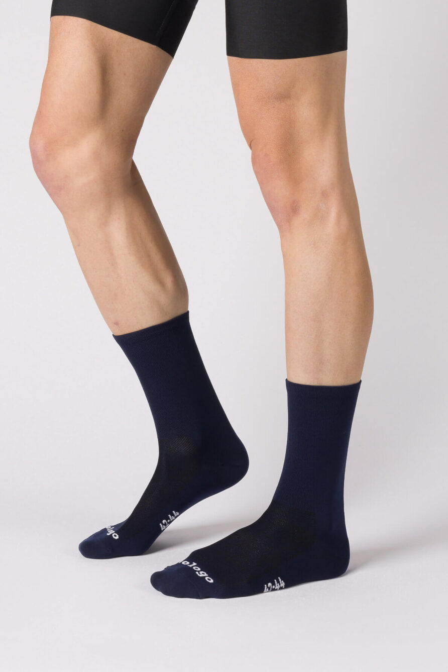 nologo classic dark blue cycling socks