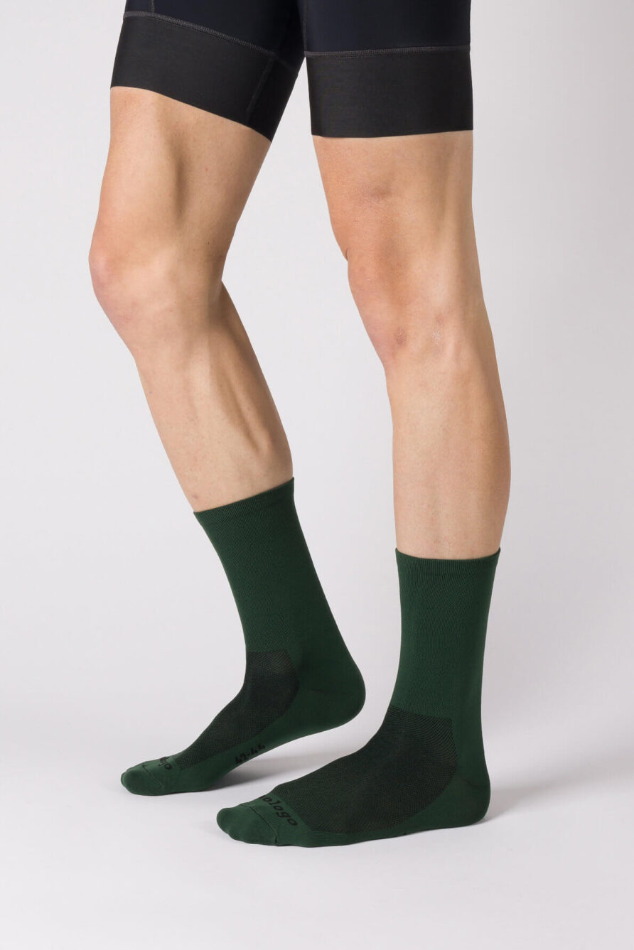 nologo classic dark green cycling socks