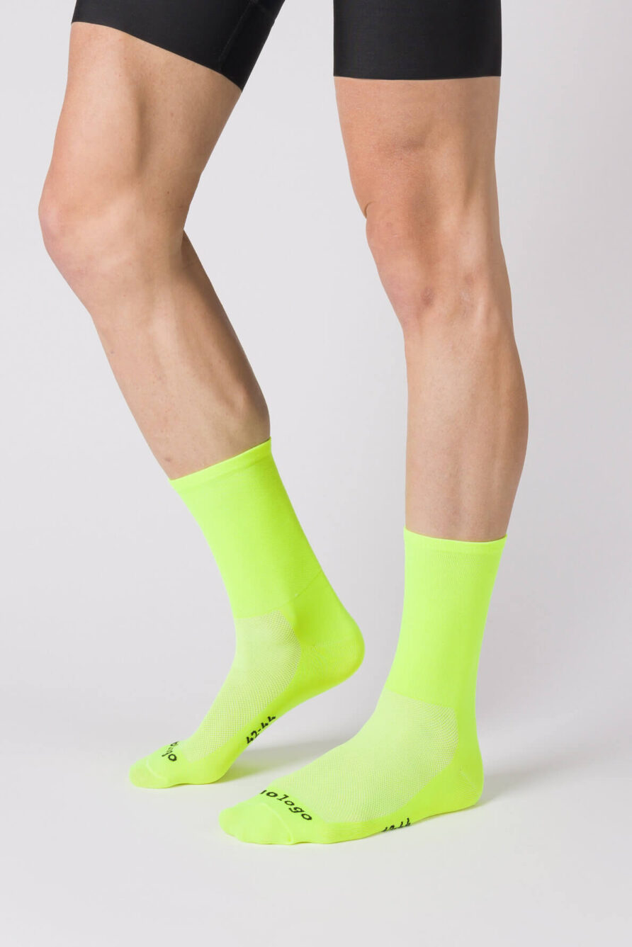 nologo classic fluo yellow cycling socks