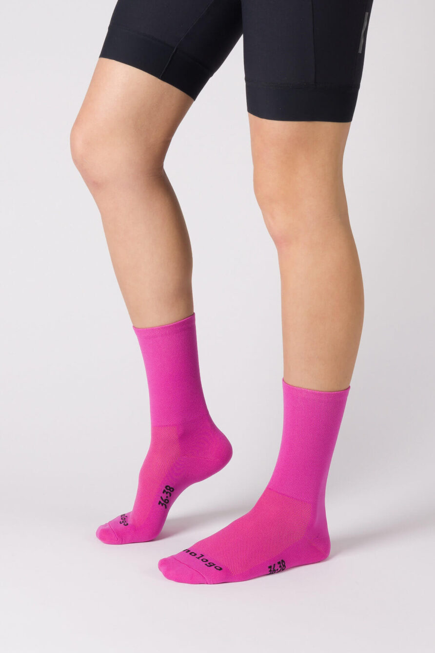 nologo classic fuchsia cycling socks