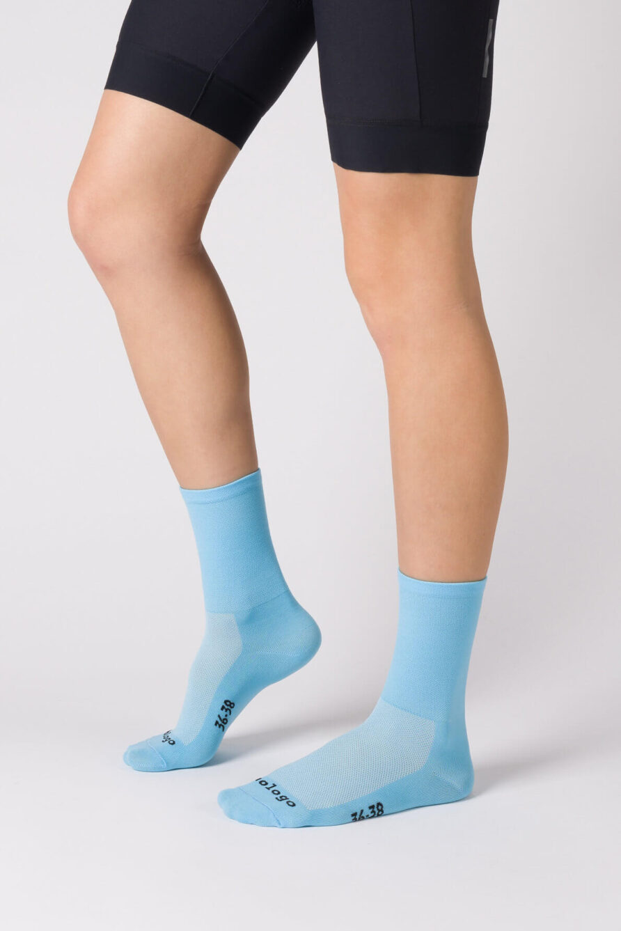 nologo classic light blue cycling socks