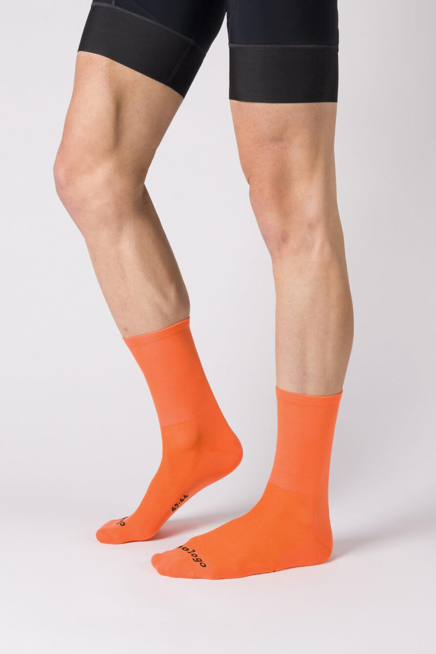 nologo classic orange cycling socks