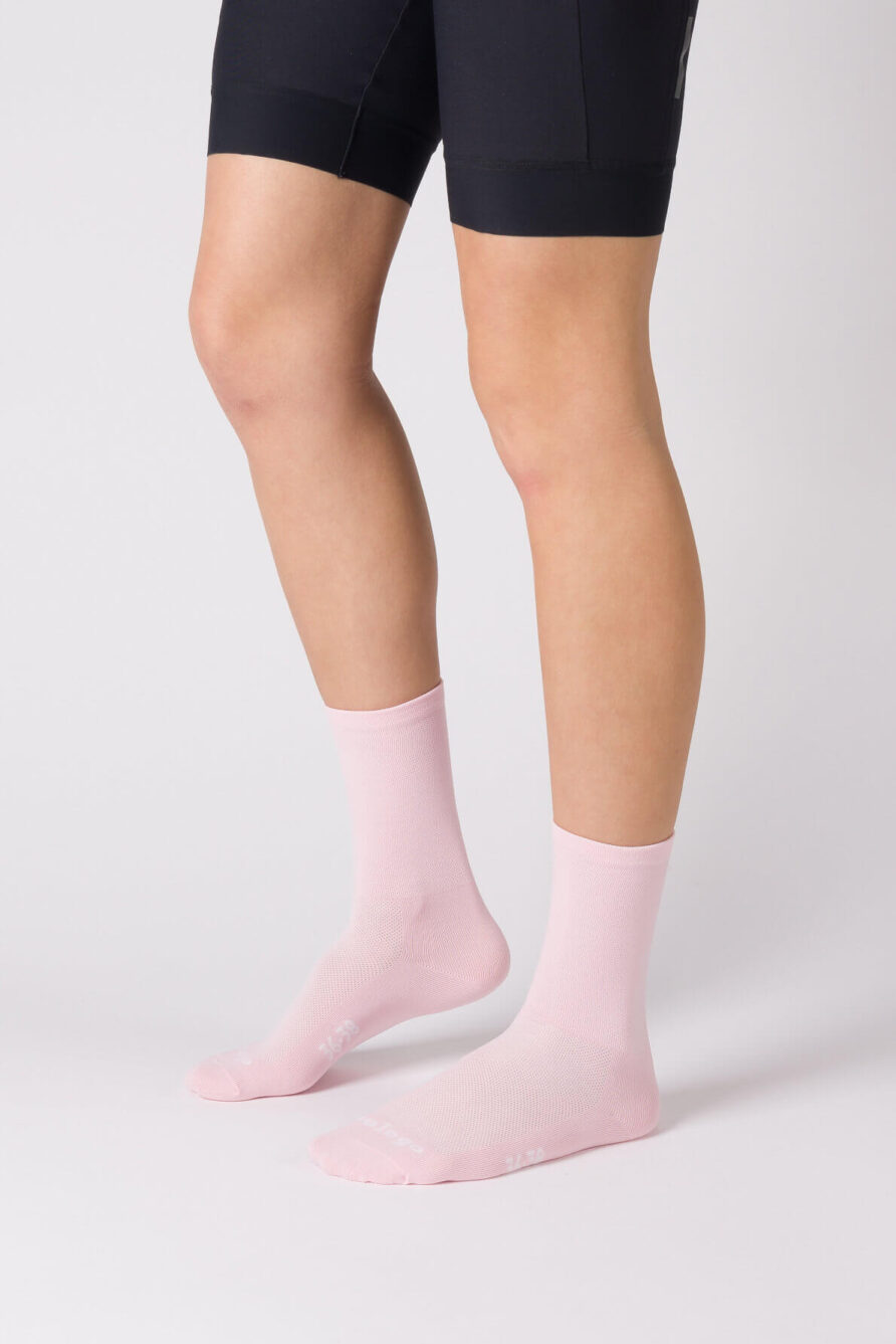 nologo classic powder pink cycling socks