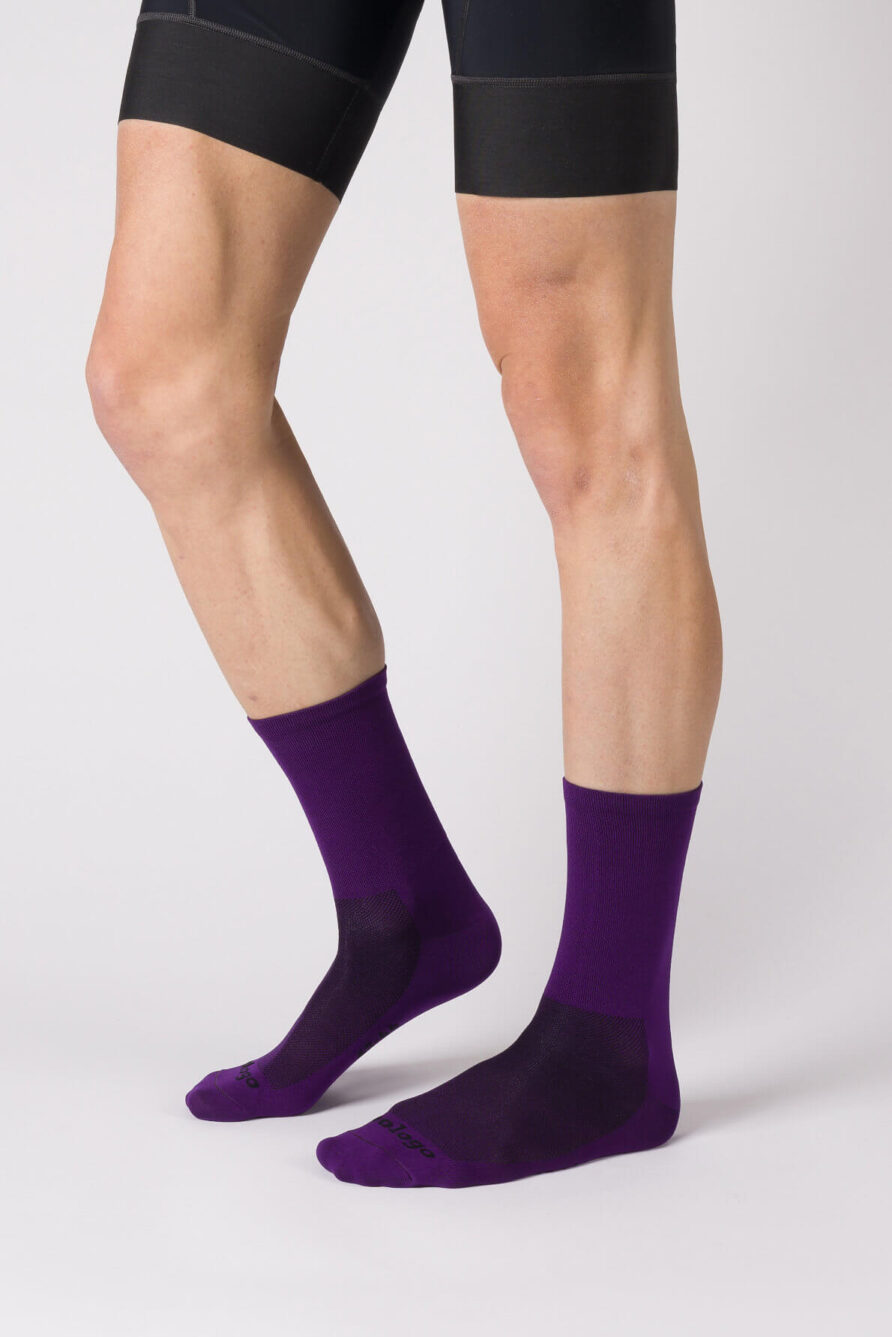 nologo classic purple cycling socks