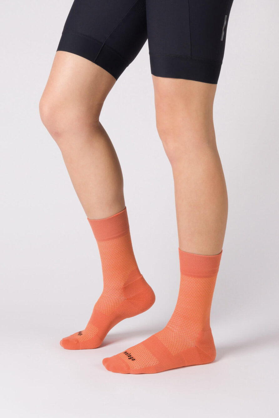 nologo orange gravel cycling socks