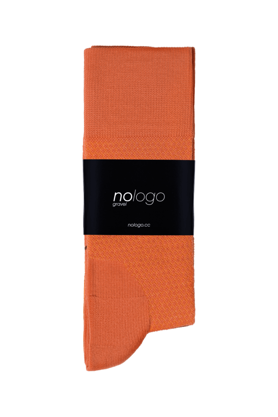 orange nologo gravel cycling socks