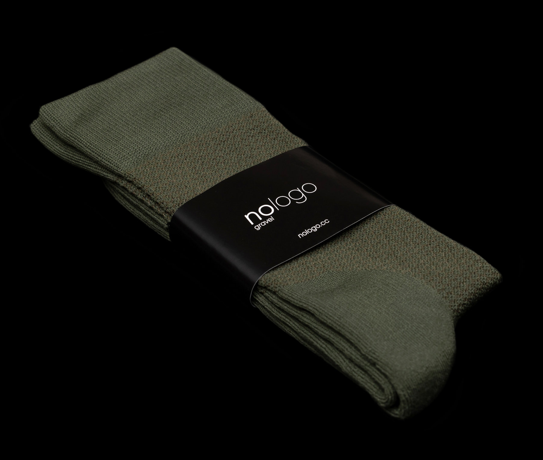 nologo gravel cycling socks: khaki green